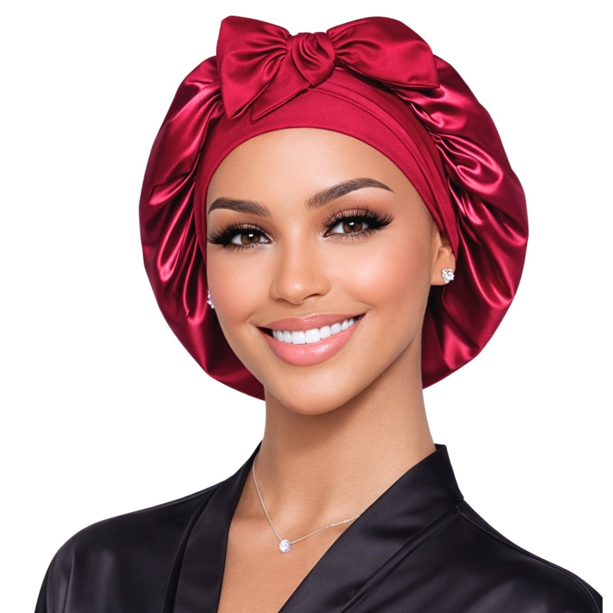 Satin Hair Bonnet for Sleeping – Adjustable Stretch Tie PHC
