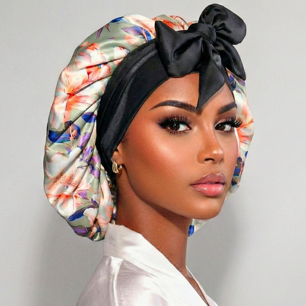 Satin Hair Bonnet for Sleeping – Adjustable Stretch Tie PHC