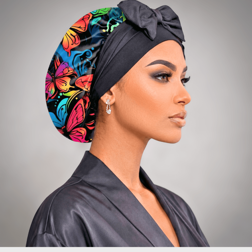 Satin Hair Bonnet for Sleeping – Adjustable Stretch Tie PHC