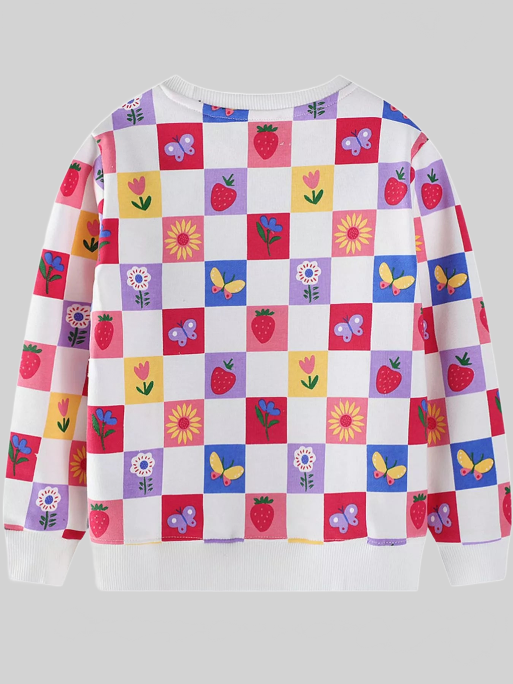 Toddler Girls Colorful Checkered Pattern Sweatshirt NicholesGifts