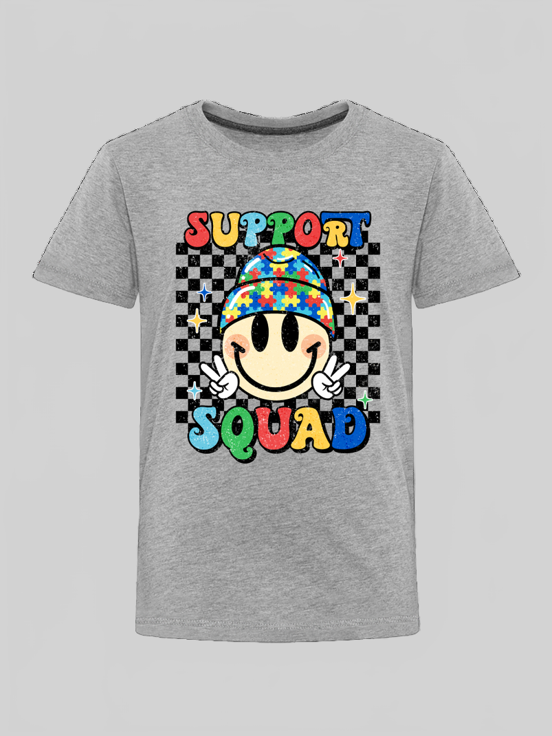 Toddler Boys Support Autism Squad Short Sleeve Premium T-Shirt NicholesGifts