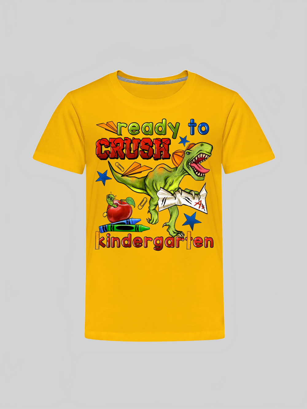 Toddler Boys Dinosaur Ready To Crush Kindergarten Short Sleeve Tee Shirt for Bac NicholesGifts
