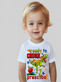 Toddler Boys Dinosaur Ready To crush Preschool Short Sleeve Premium T-Shirt NicholesGifts