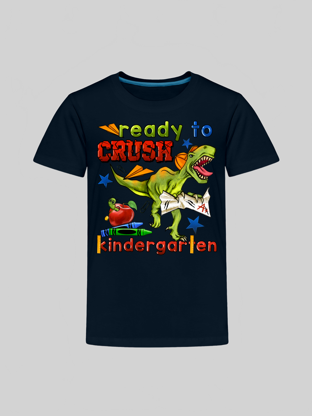 Toddler Boys Dinosaur Ready To Crush Kindergarten Short Sleeve Tee Shirt for Bac NicholesGifts