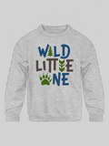 Boys Wild Little One Long Sleeve Crewneck Gray Sweatshirt NicholesGifts