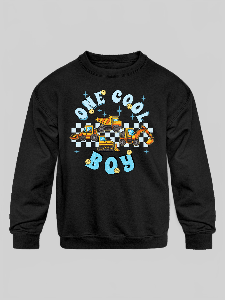 Boys One Cool Boy Long Sleeve Crewneck Sweatshirt NicholesGifts