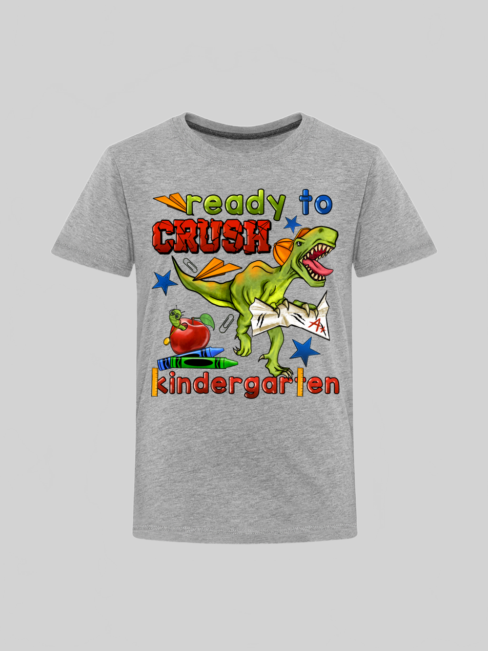 Toddler Boys Dinosaur Ready To Crush Kindergarten Short Sleeve Tee Shirt for Bac NicholesGifts