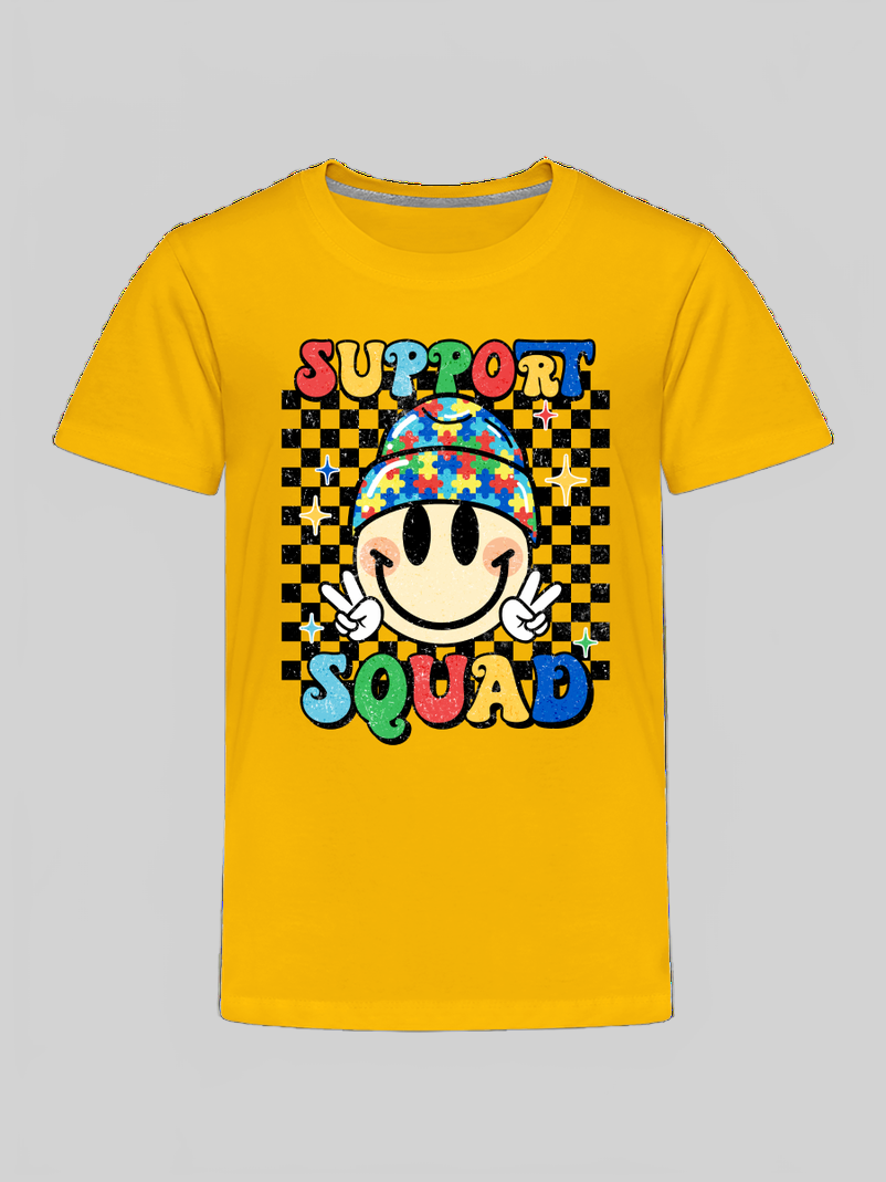 Toddler Boys Support Autism Squad Short Sleeve Premium T-Shirt NicholesGifts
