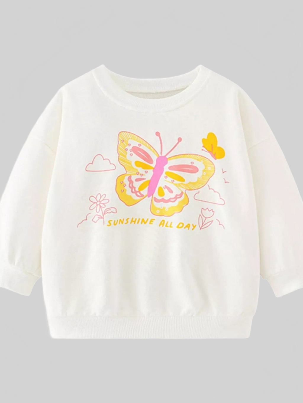 Girls and Toddler Girls Butterfly Graphic Crew Neck Sweatshirt NicholesGifts