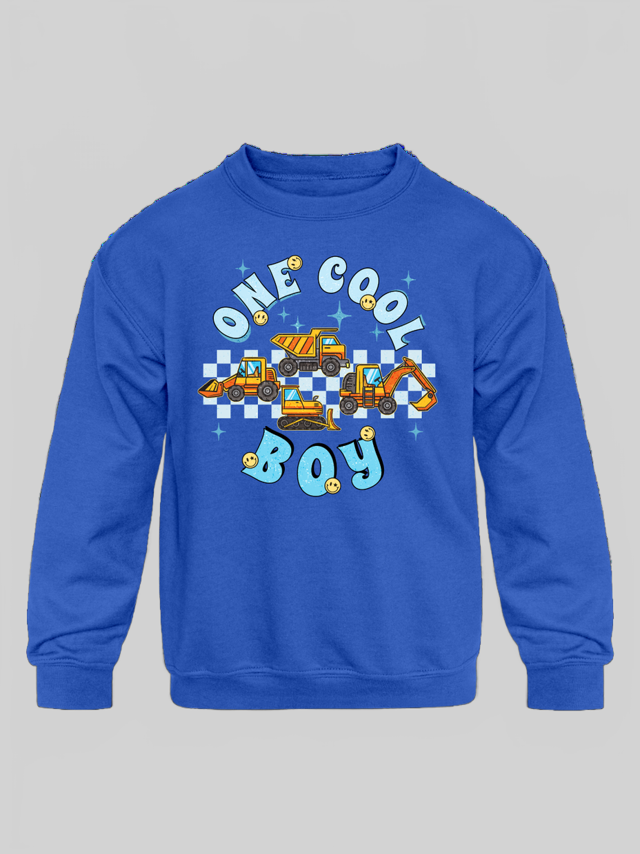 Boys One Cool Boy Long Sleeve Crewneck Sweatshirt NicholesGifts