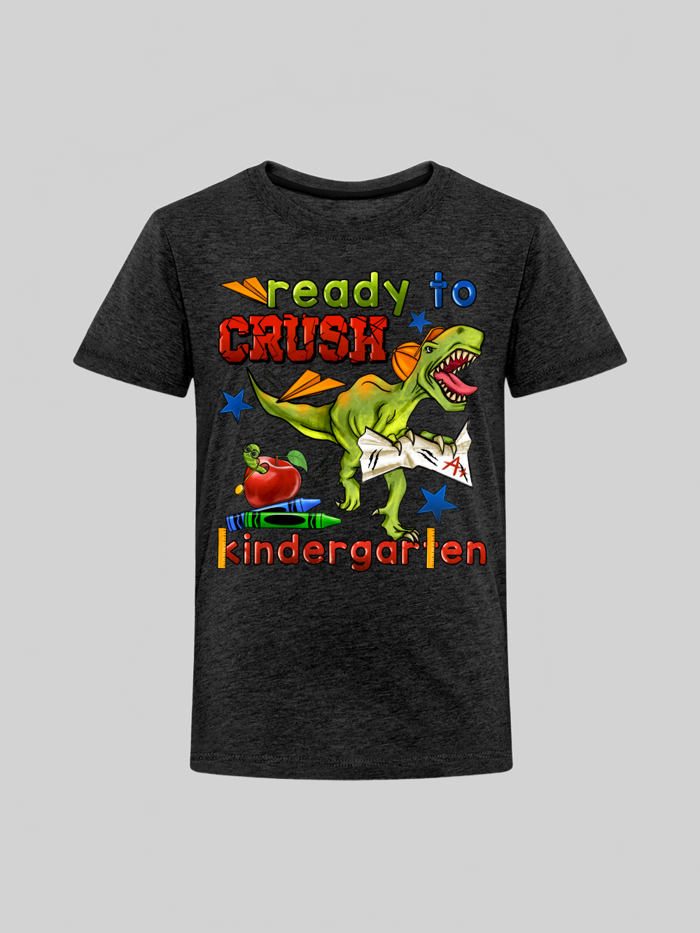 Toddler Boys Dinosaur Ready To Crush Kindergarten Short Sleeve Tee Shirt for Bac NicholesGifts