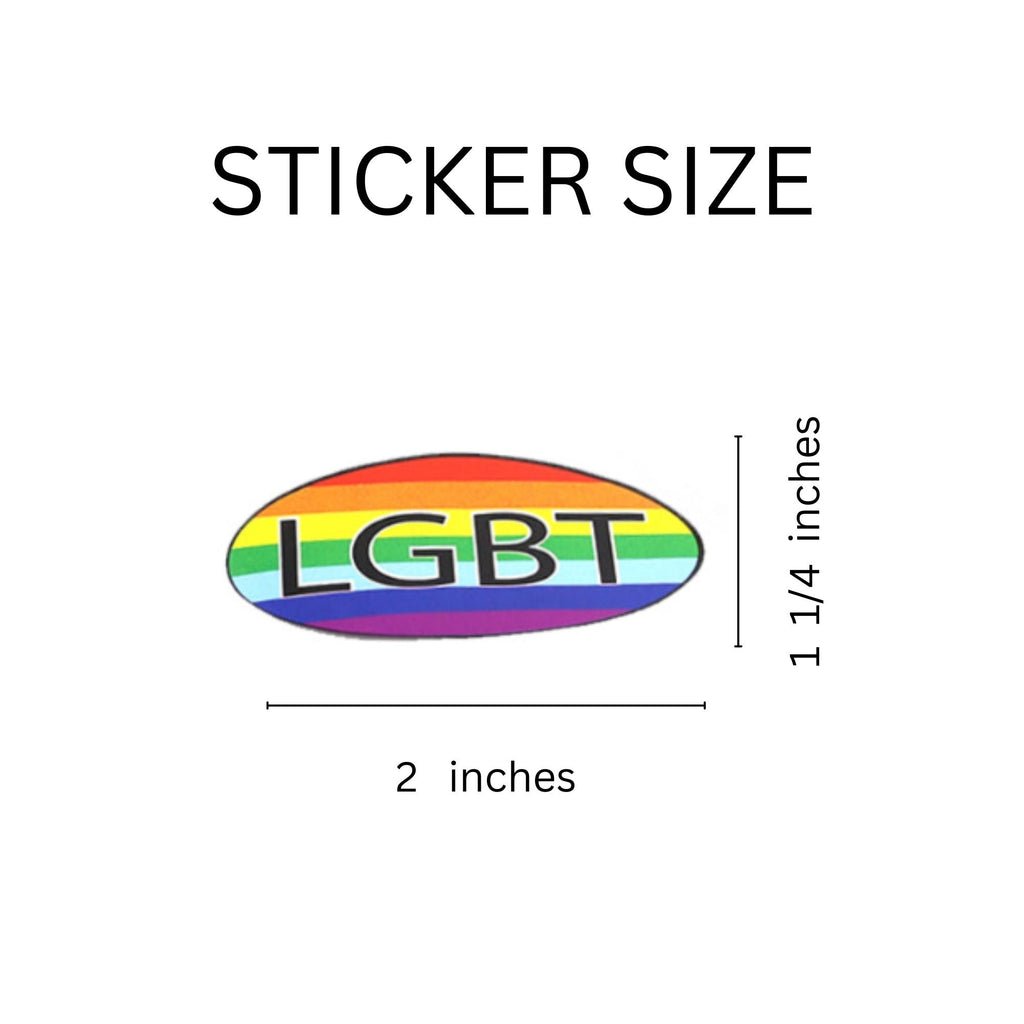 Oval LGBT Rainbow Stickers (250 per Roll) The Awareness Company