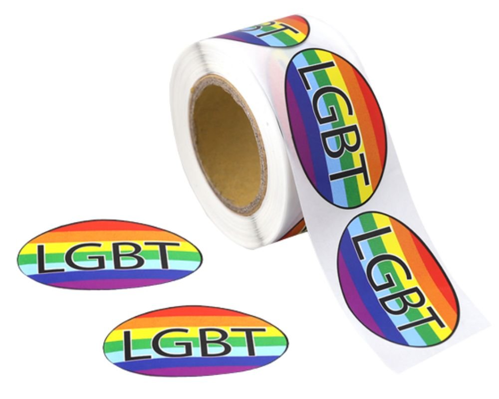 Oval LGBT Rainbow Stickers (250 per Roll) The Awareness Company