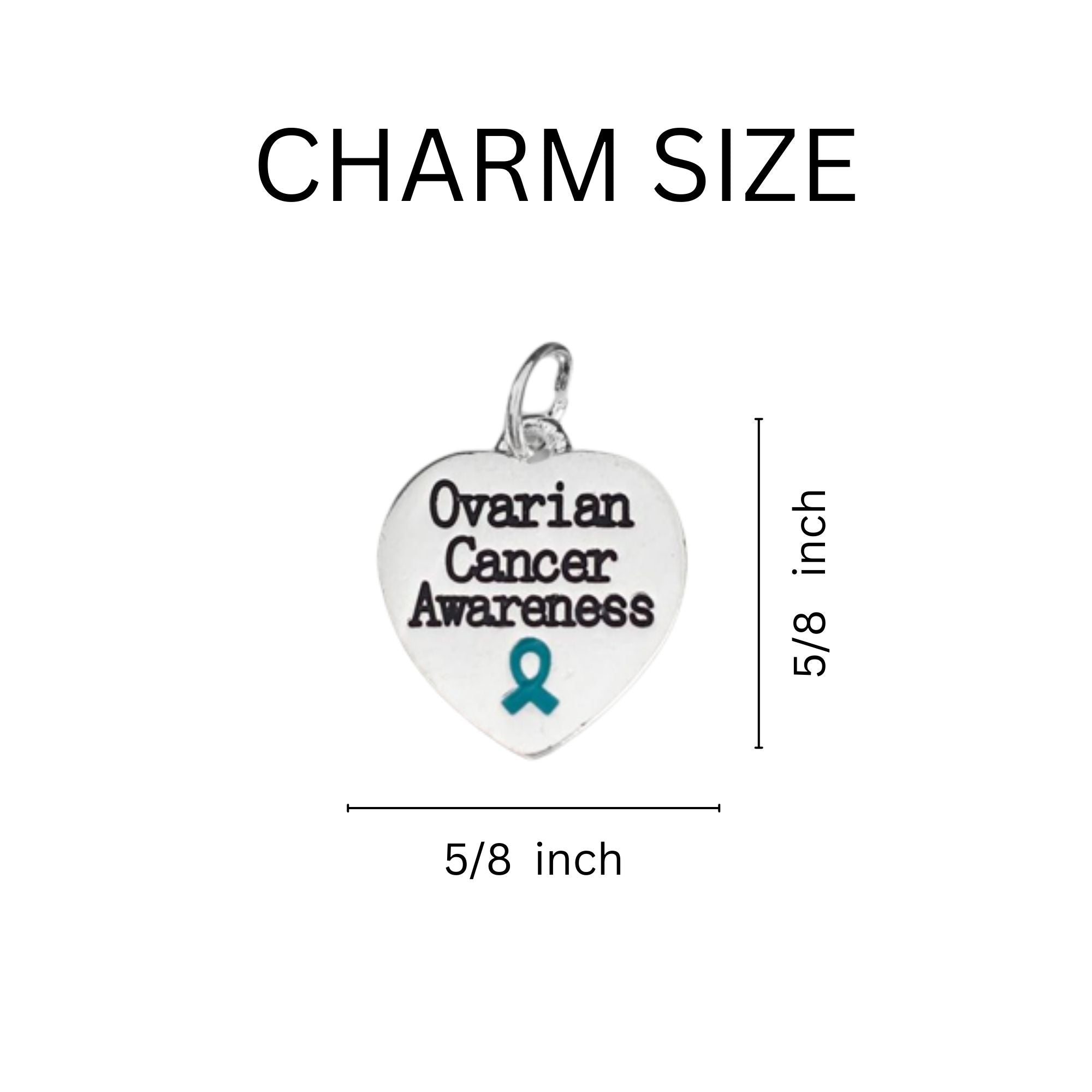 Ovarian Cancer Awareness Heart Teal Ribbon Key Chains The Awareness Company