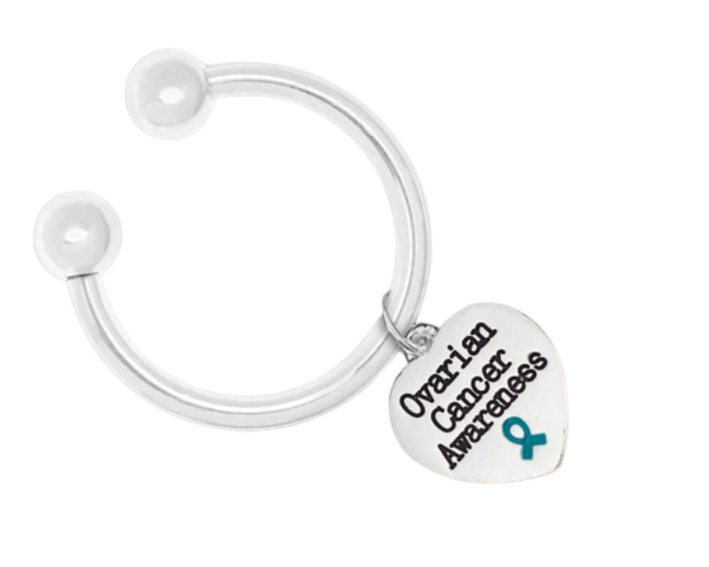 Ovarian Cancer Awareness Heart Teal Ribbon Key Chains The Awareness Company
