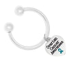 Ovarian Cancer Awareness Heart Teal Ribbon Key Chains The Awareness Company