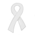 Large Flat White Ribbon Pins The Awareness Company