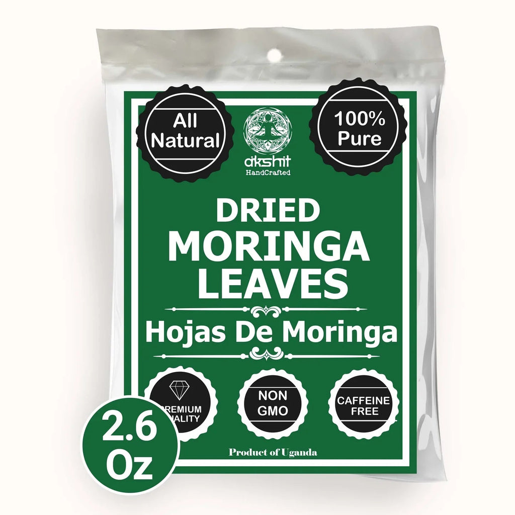 Akshit Moringa (Oleifera) Tea Leaves – Herbal Tea, 100% Natural Moringa Leaves, Boosts Energy & Immunity - 2.6 oz Akshit