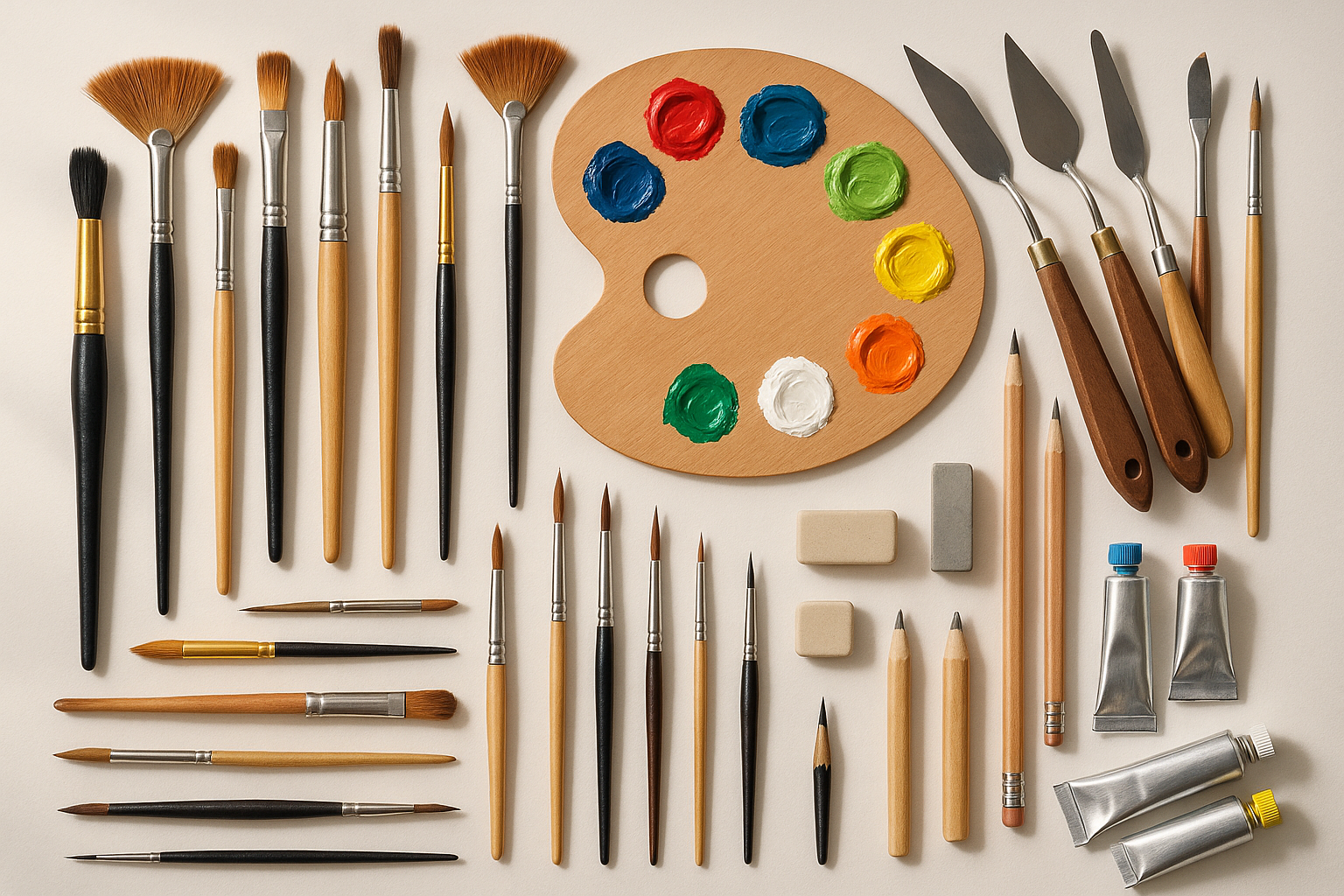 paint brushes and tools