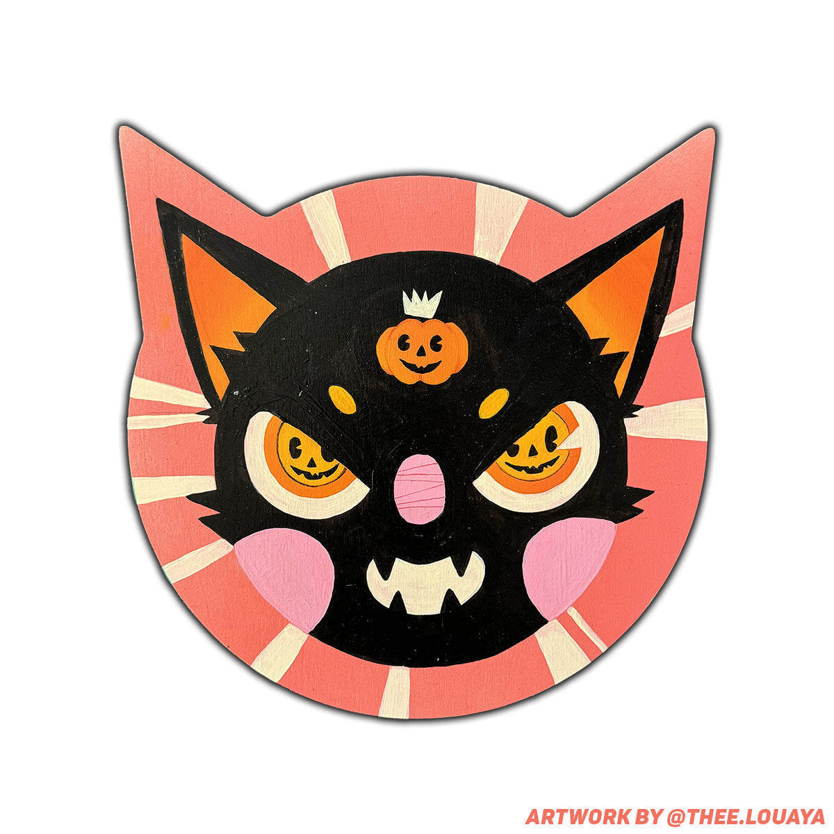 Trekell Kitty Panel - Wooden Canvas Halloween Trekell Art Supplies