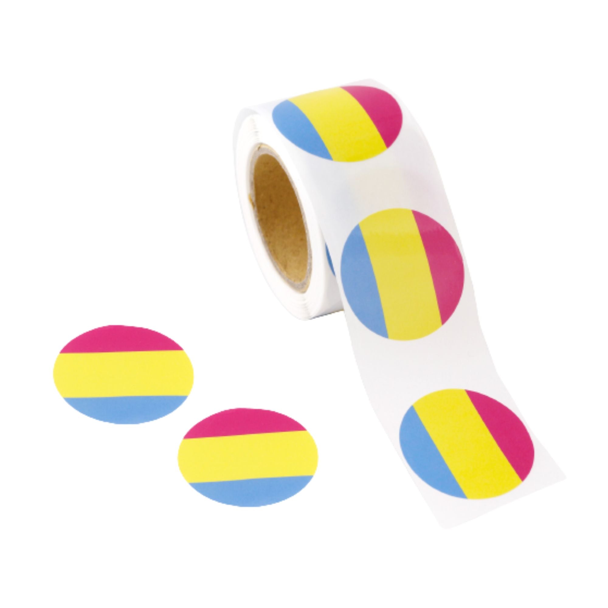 Pansexual Flag Circle Stickers (250 per Roll) The Awareness Company