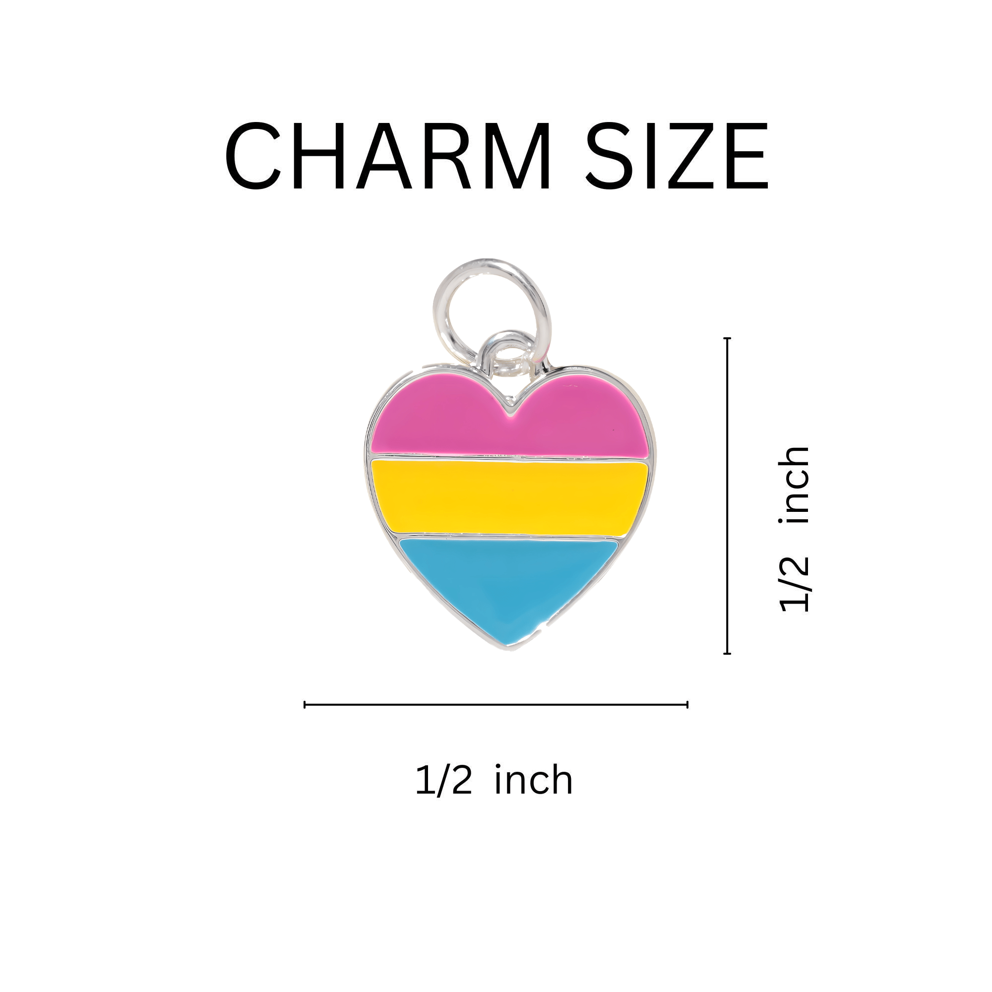 Pansexual Flag Heart Charms The Awareness Company