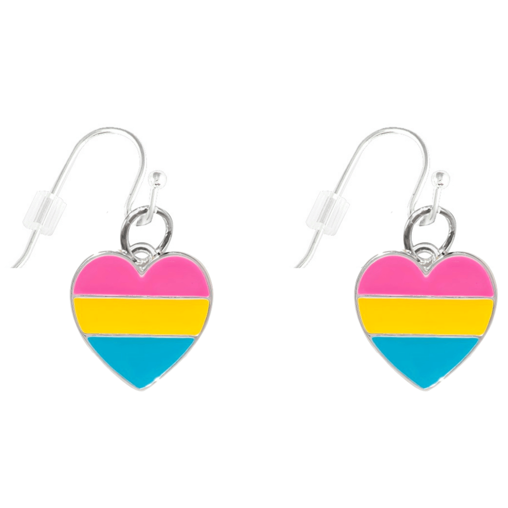 Pansexual Flag Heart Earrings The Awareness Company