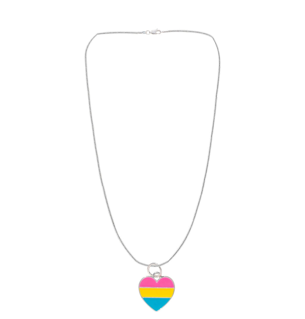 Pansexual Flag Heart Necklaces The Awareness Company