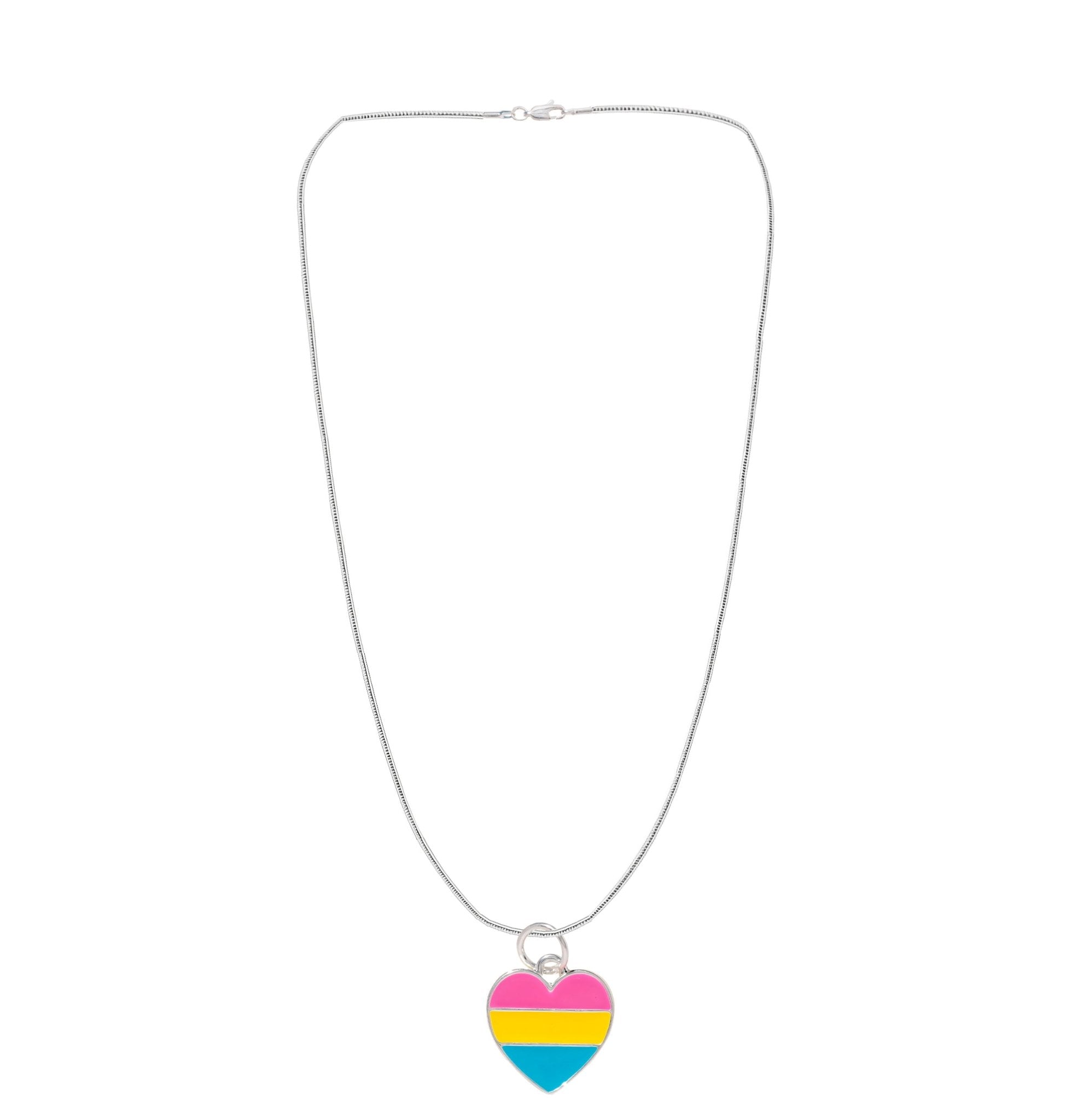 Pansexual Flag Heart Necklaces The Awareness Company