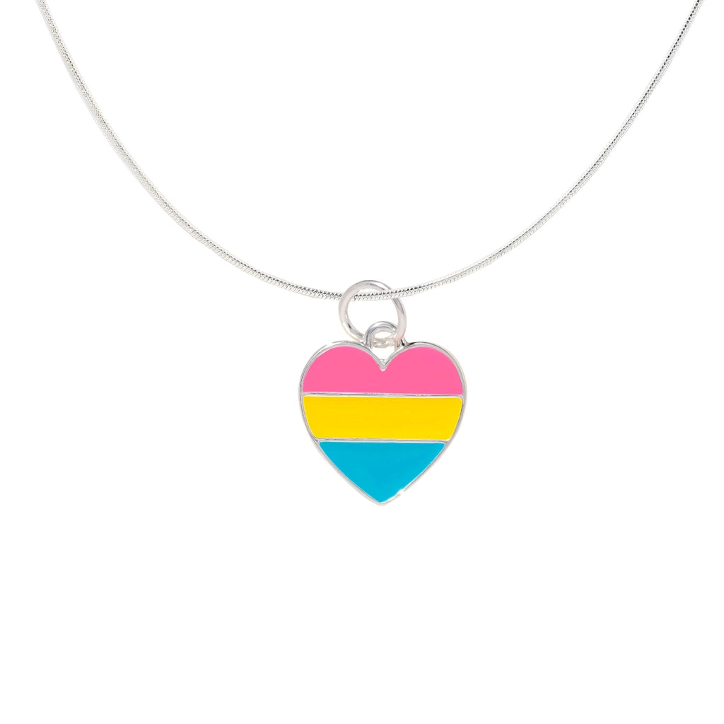 Pansexual Flag Heart Necklaces The Awareness Company