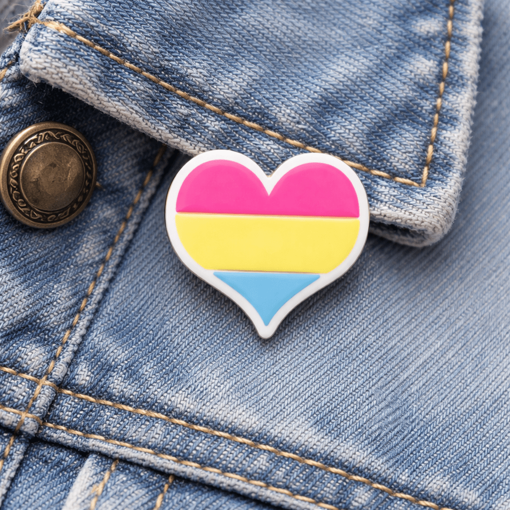 Pansexual Flag Heart Silicone Pins The Awareness Company