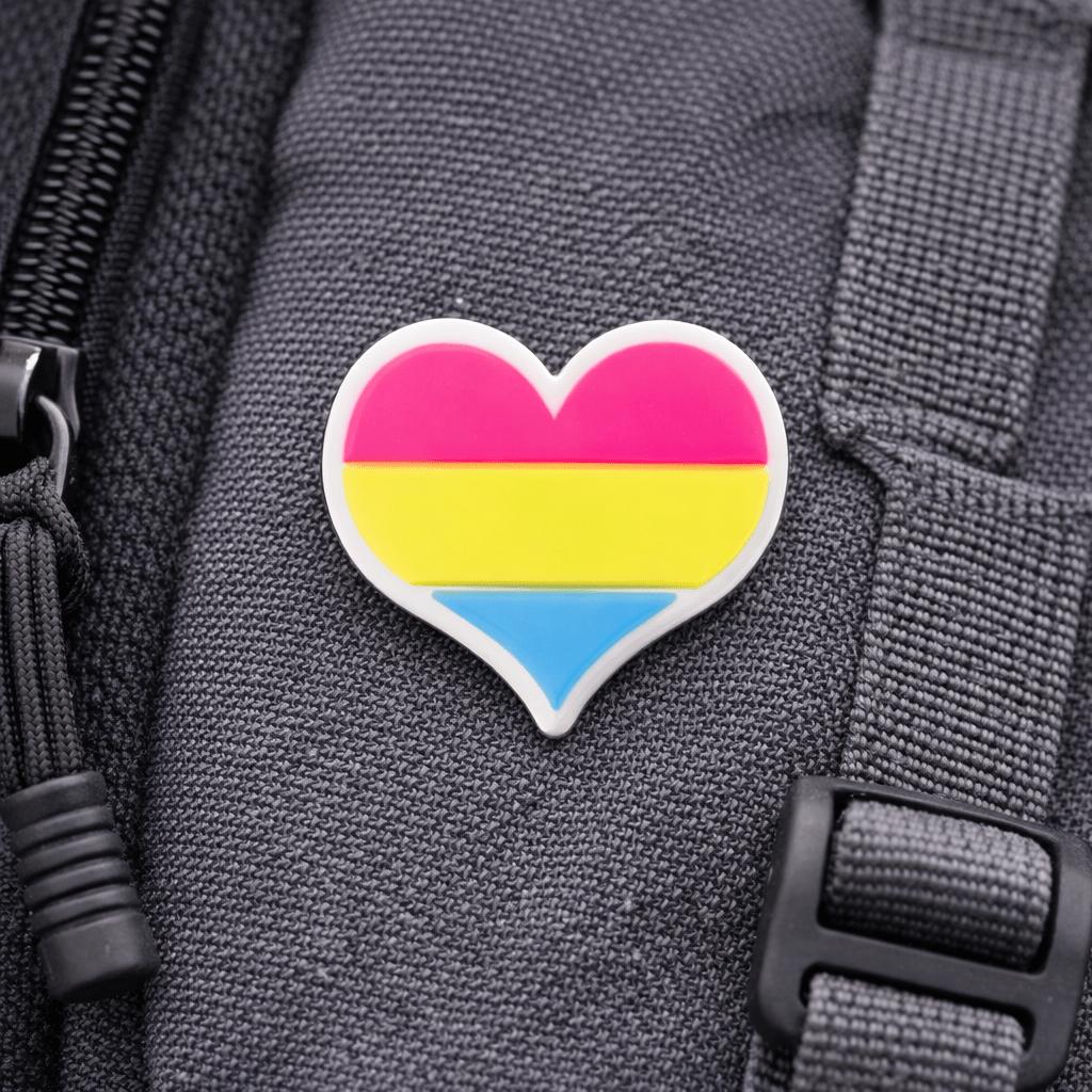 Pansexual Flag Heart Silicone Pins The Awareness Company