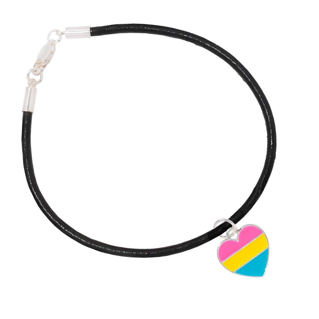 Pansexual Heart Flag Black Cord Bracelets The Awareness Company