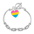 Pansexual Heart Flag Partial Beaded Bracelets The Awareness Company