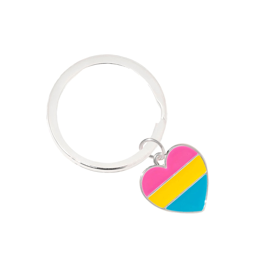 Pansexual Heart Flag Split Ring Key Chains The Awareness Company