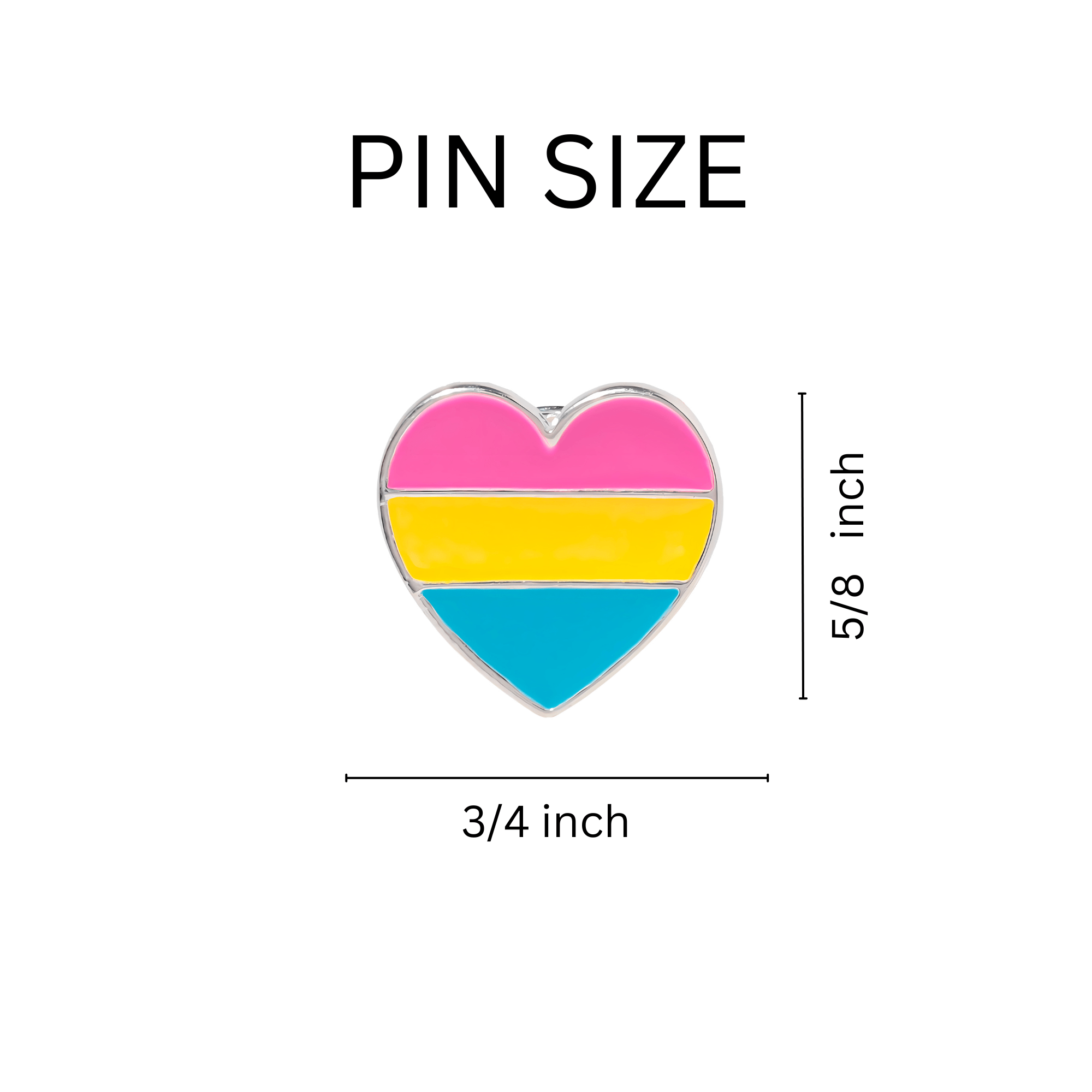 Pansexual Heart Shaped Pins The Awareness Company