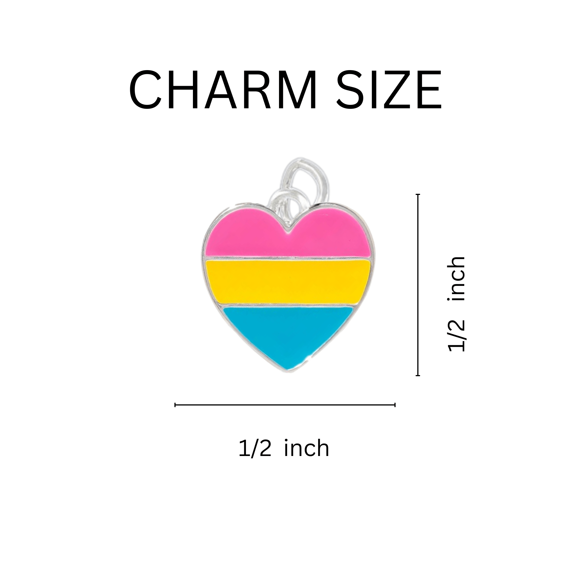 Pansexual LGBTQ Pride Heart Chunky Charm Bracelets The Awareness Company