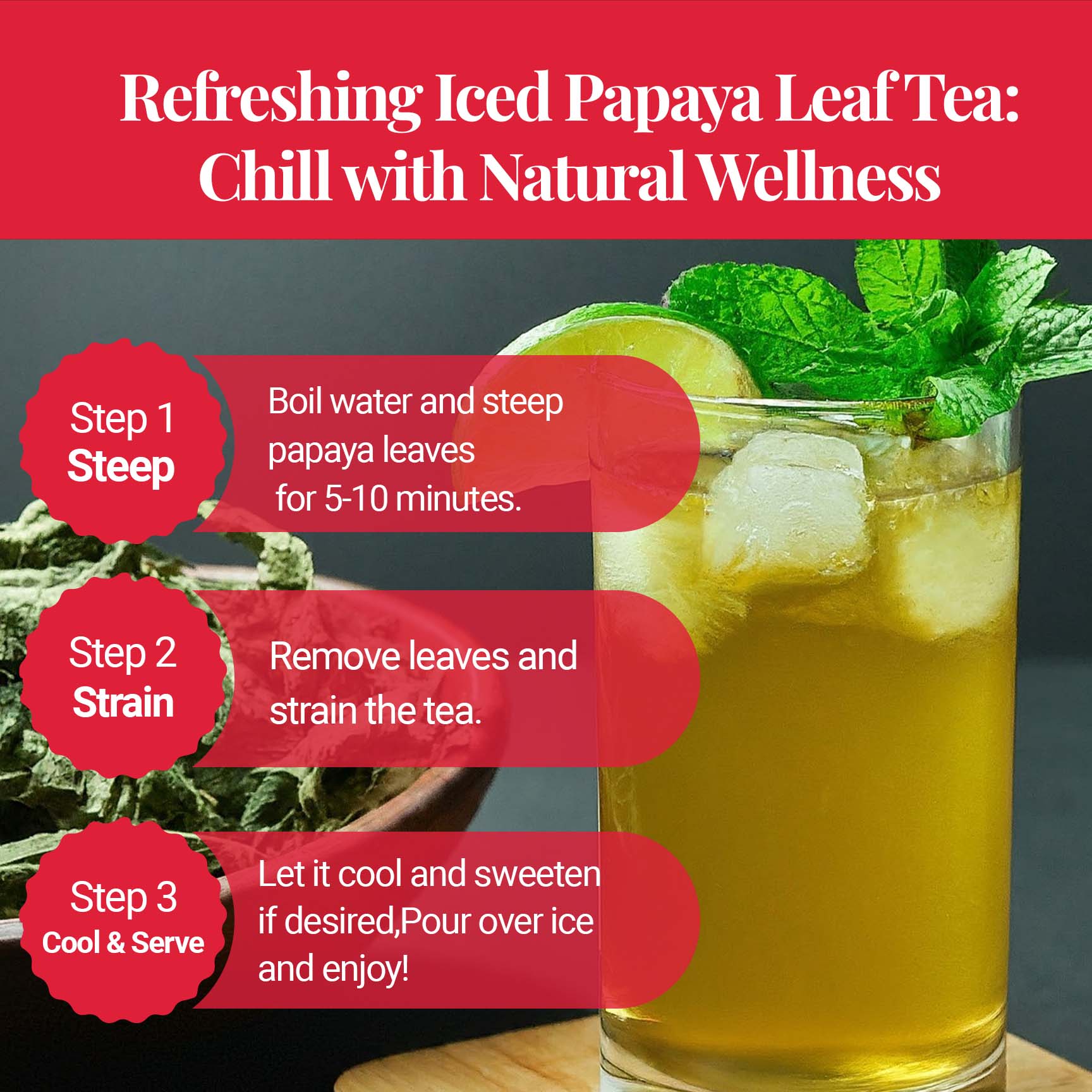 Akshit Papaya Leaves, Hojas de papaya, 2.6oz, Dried Papaya Leaf, Herbal Tea, Non GMO, Caffeine free, Sugar free, Rich In Vitamins. Akshit