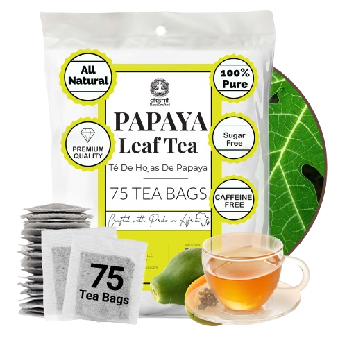 Papaya Leaf Tea Bags 75 Count – Caffeine-Free Herbal Tea for Immunity & Digestion Akshit
