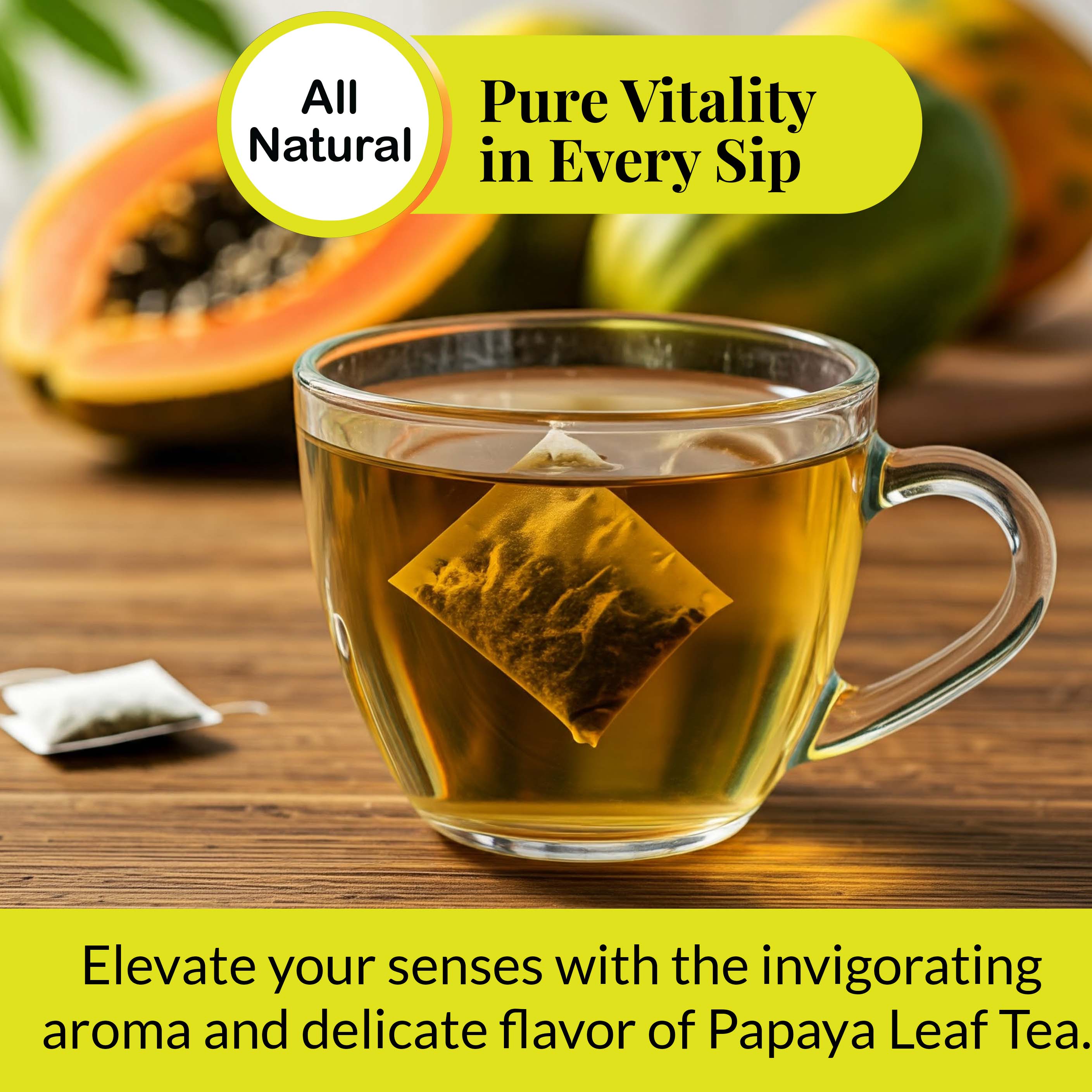 Papaya Leaf Tea Bags 75 Count – Caffeine-Free Herbal Tea for Immunity & Digestion Akshit