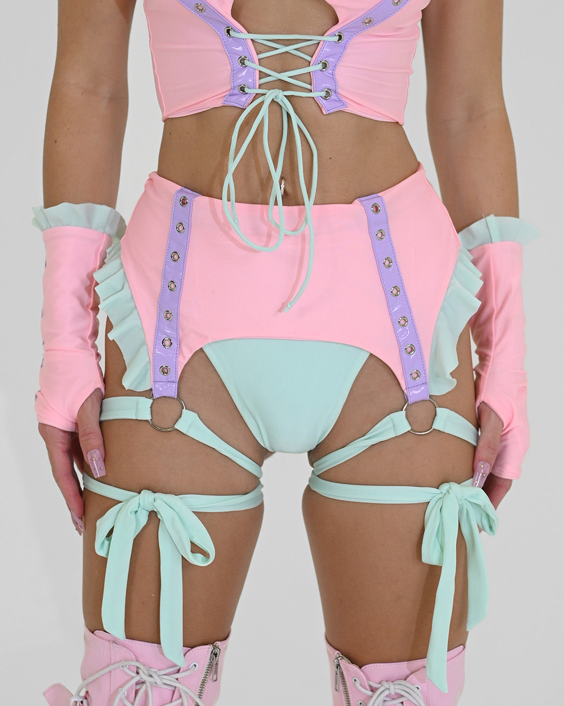 Cotton Candy Garter Belt Bikini Bottoms SUSPEX Rave Outfits