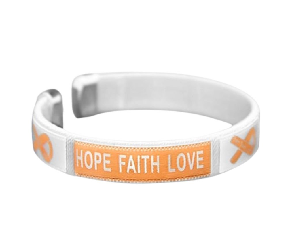 Peach Ribbon Bangle Bracelets (Child Size) The Awareness Company