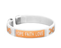 Peach Ribbon Bangle Bracelets (Child Size) The Awareness Company