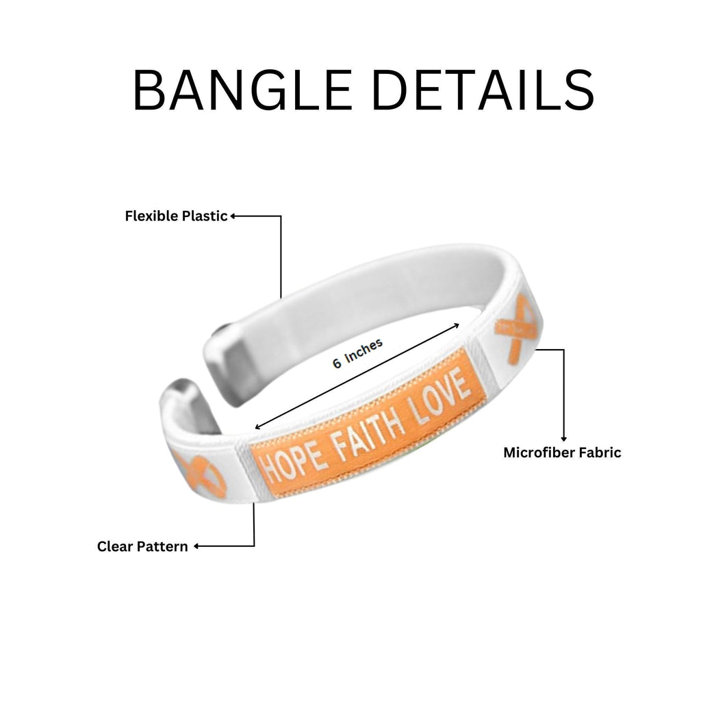 Peach Ribbon Bangle Bracelets (Child Size) The Awareness Company