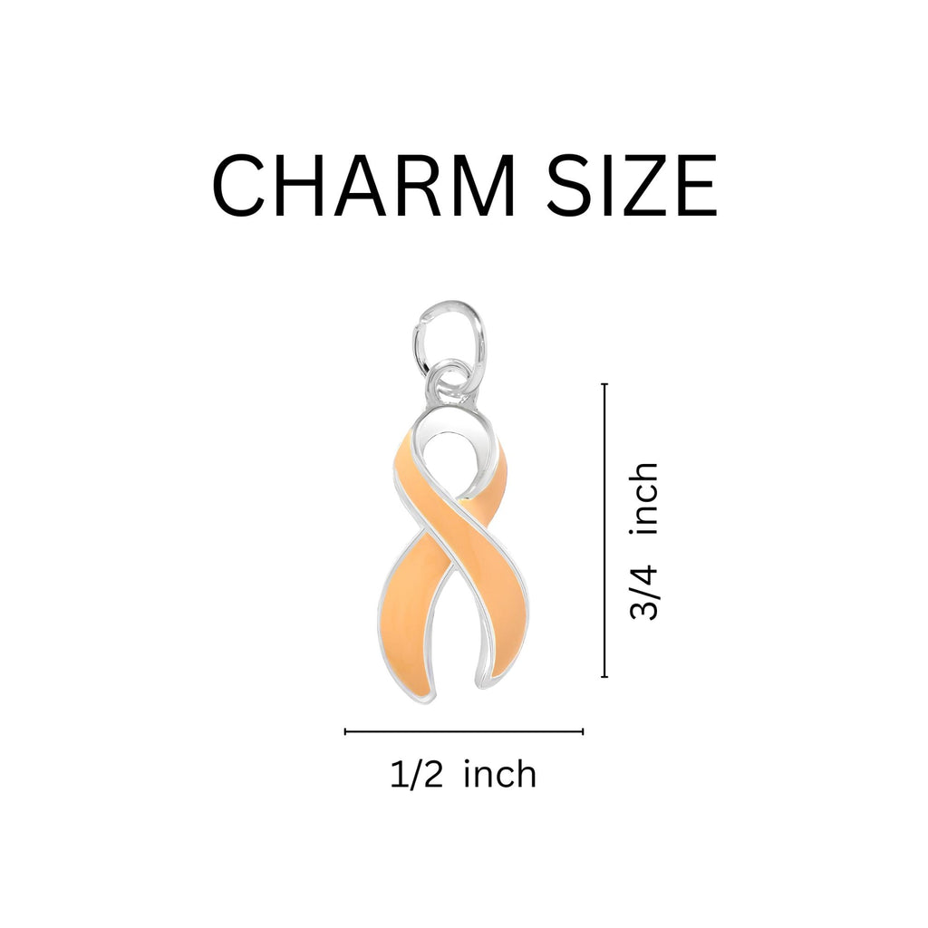 Peach Ribbon Charms The Awareness Company