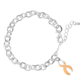 Peach Ribbon Chunky Charm Bracelets The Awareness Company