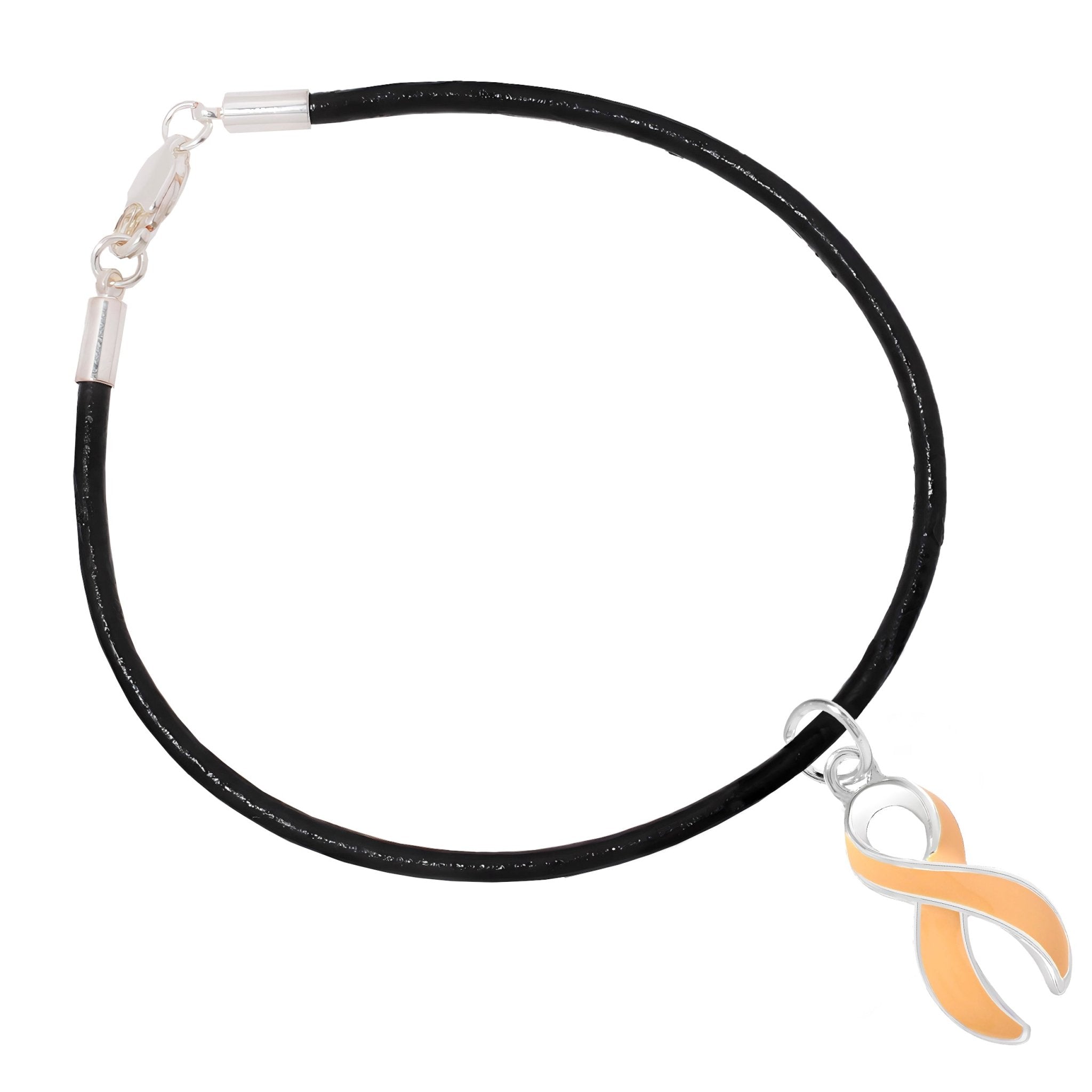 Peach Ribbon Cord Bracelets The Awareness Company