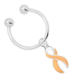 Peach Ribbon Horseshoe Key Chains The Awareness Company