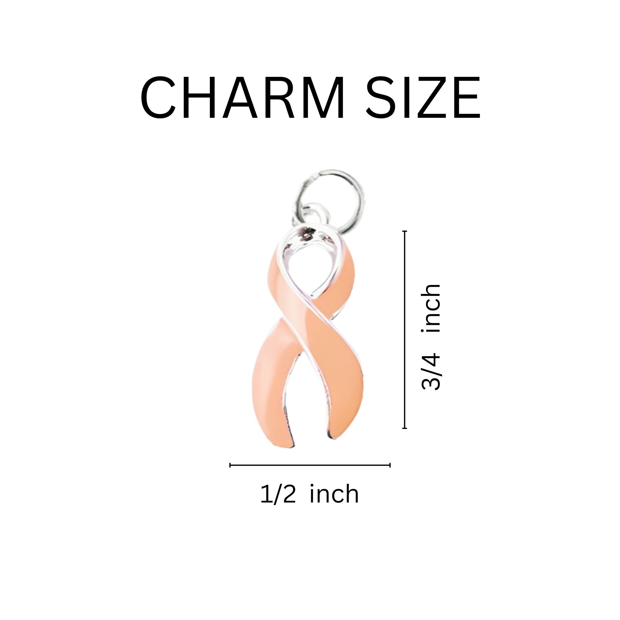 Peach Ribbon Necklaces The Awareness Company