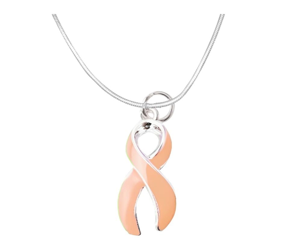 Peach Ribbon Necklaces The Awareness Company